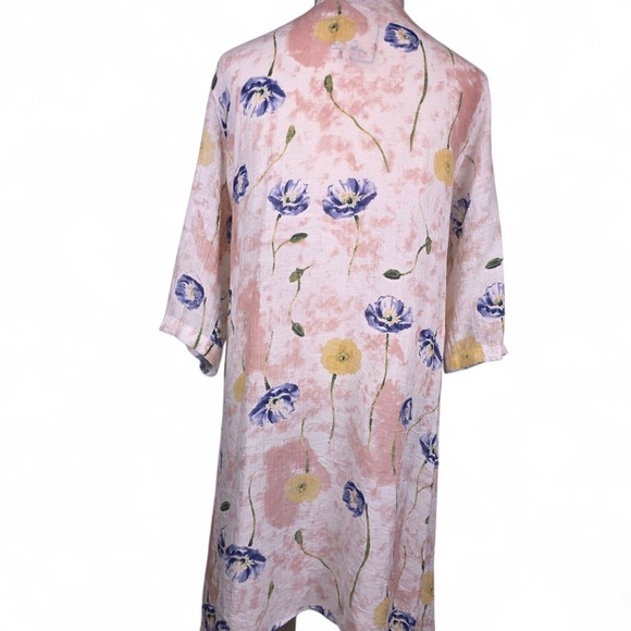 Vintage‎ Concept M Floral Open Cardigan Duster Cover Up Lightweight Sheer Kimono - Picture 2 of 7